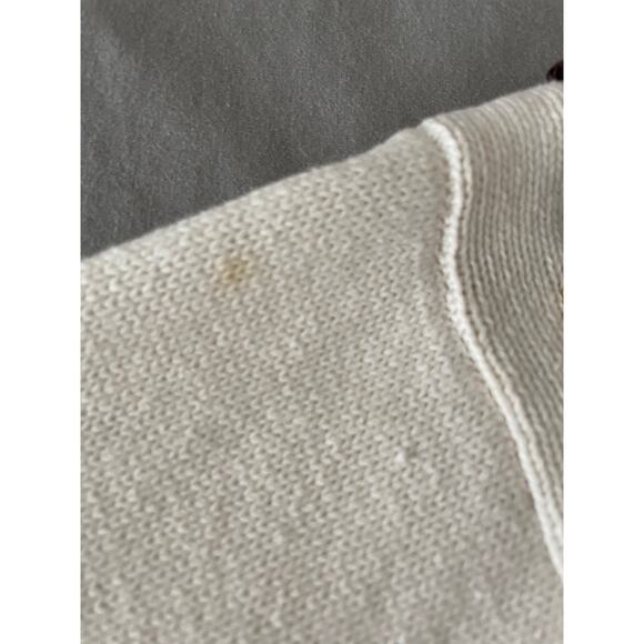 Vintage Cream Sweater with embroidered button front Buckle detail unsized - Picture 7 of 9